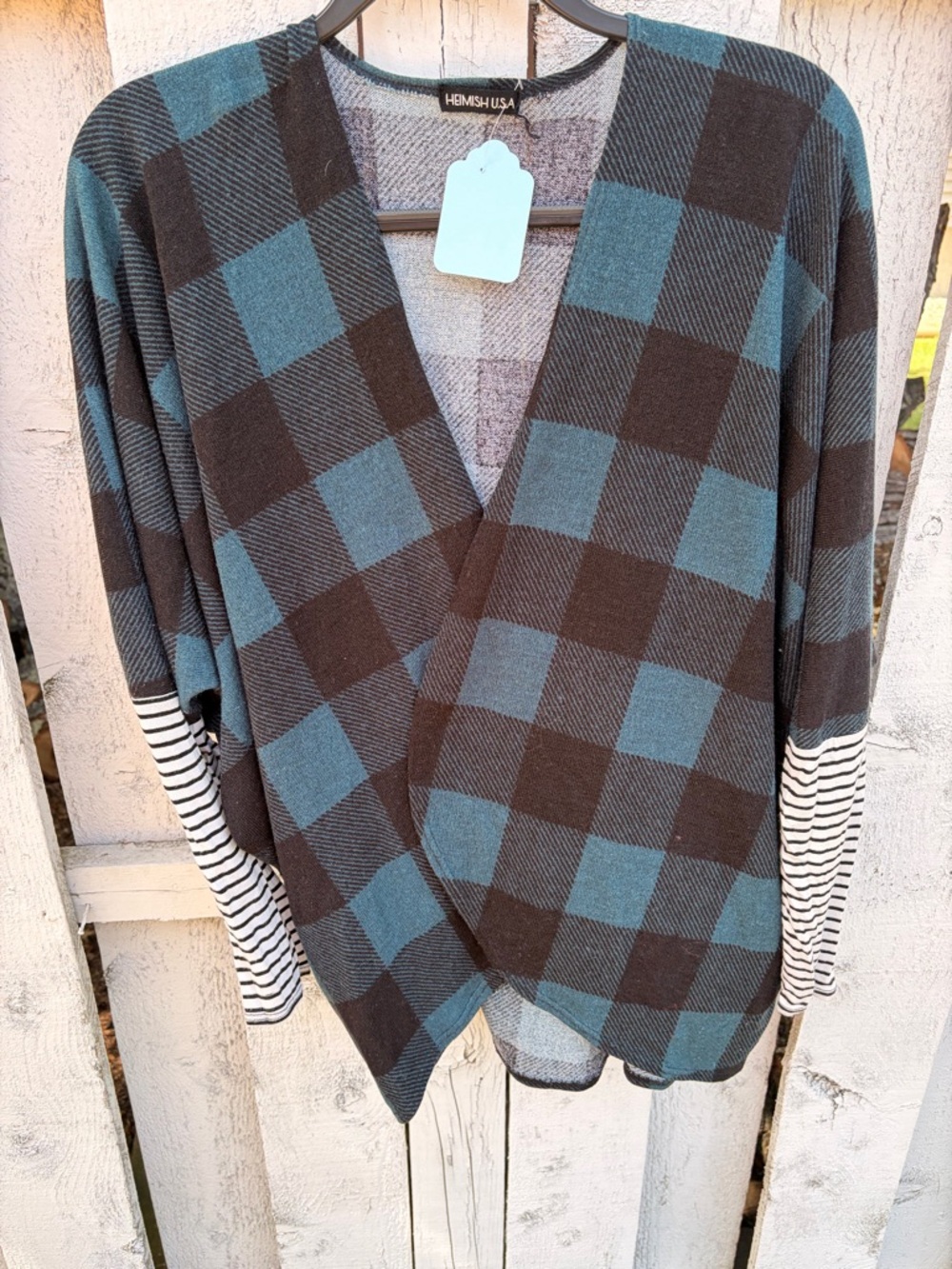 HEIMISH USA Gray and Black Knit Sweater Top
